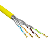 Câble ethernet cat 7 100m Câble réseau cat 7 max. 1000 MHz S/FTP AWG23 LSZH jaune