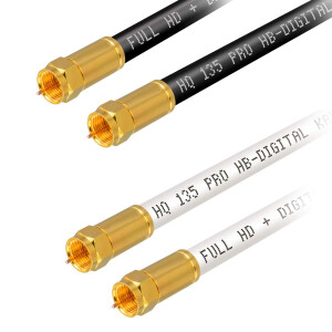 1 m - 50 m SAT connection cable 135dB 4-fold shielded...