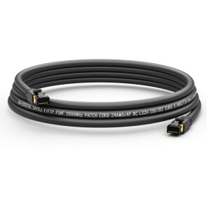 2 m RJ45 Patch Cable CAT 8.1 F/FTP LSZH Black