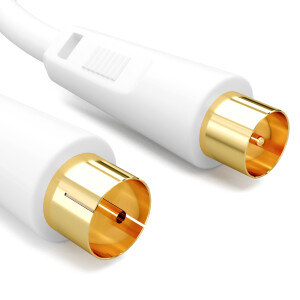 10m antenna cable 100dB 2-fold BZT/CE with IEC plug to IEC socket WHITE
