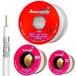 Câble coaxial Anaconda 135dB quadruple blindage...